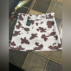 Wild fable Chocolate and Cream Patterned Mini Skirt